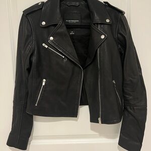 Club Monaco Sleek Black Leather Jacket